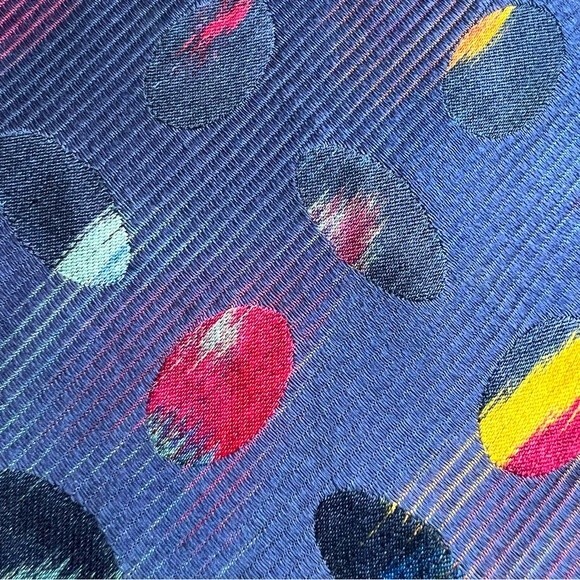 Prochownick Navy Blue Classic Men's Neck Tie Multicolored Oval Accents Classic - Picture 5 of 11